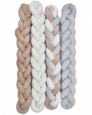 Бампер - косичка Twins 3-х прядна 120 см Ego 2020-K3-120E-1002, beige/ grey